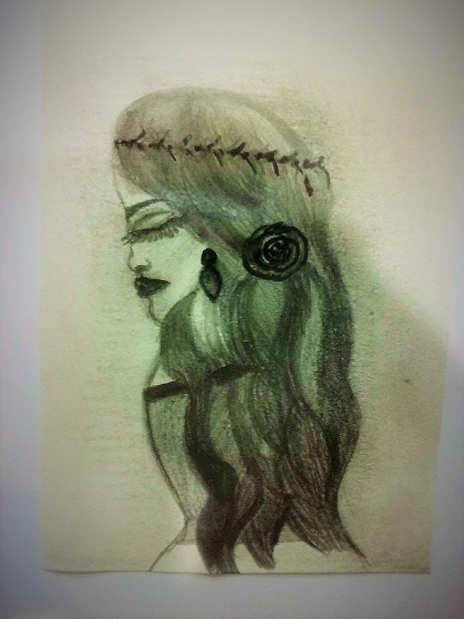 Lady Drawing - Elegant lady by Lynette Fekete Lady Drawing - Elegant lady by Lynette Fekete
