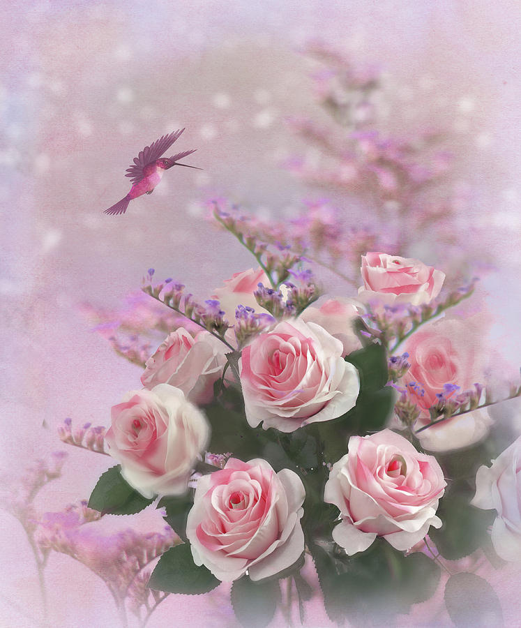 Elegant Roses-1 Digital Art by Nina Bradica