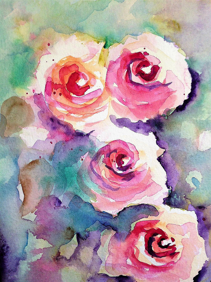 Elegant Roses 2 Painting by Britta Zehm