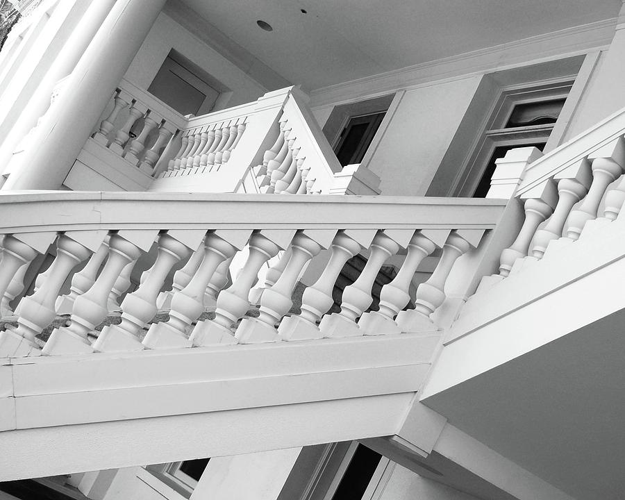 Up Movie Photograph - Elegant Staircase Black and White by Matt Quest