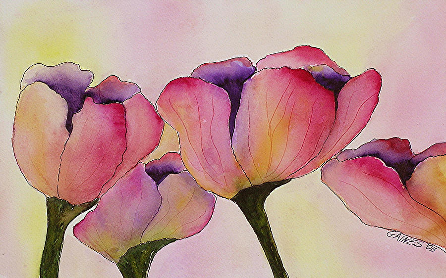 Elegant Tulips  Print by Mary Gaines