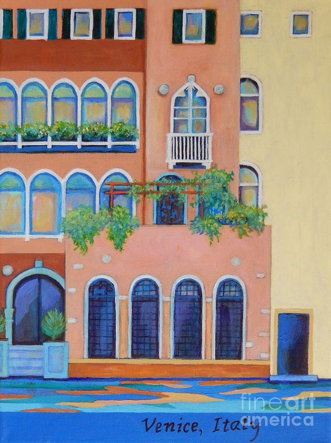 Elegant Venice Palazzo Painting by Sharon Nelson-Bianco