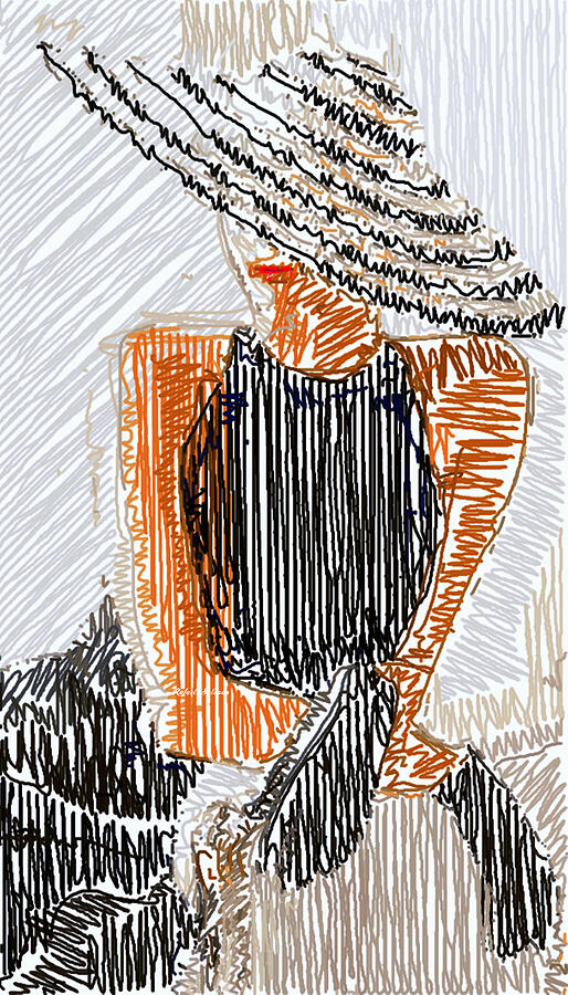 Elegant Woman Sketch Digital Art by Rafael Salazar