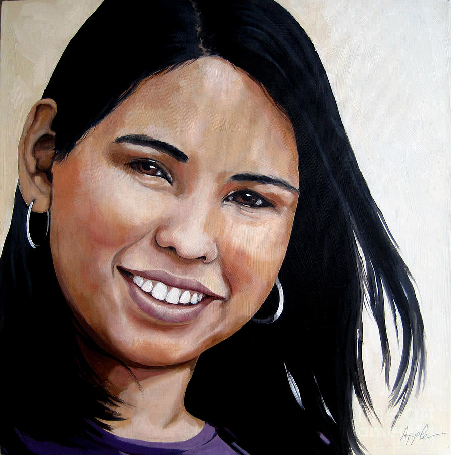 ELENA - portrait Painting by Linda Apple