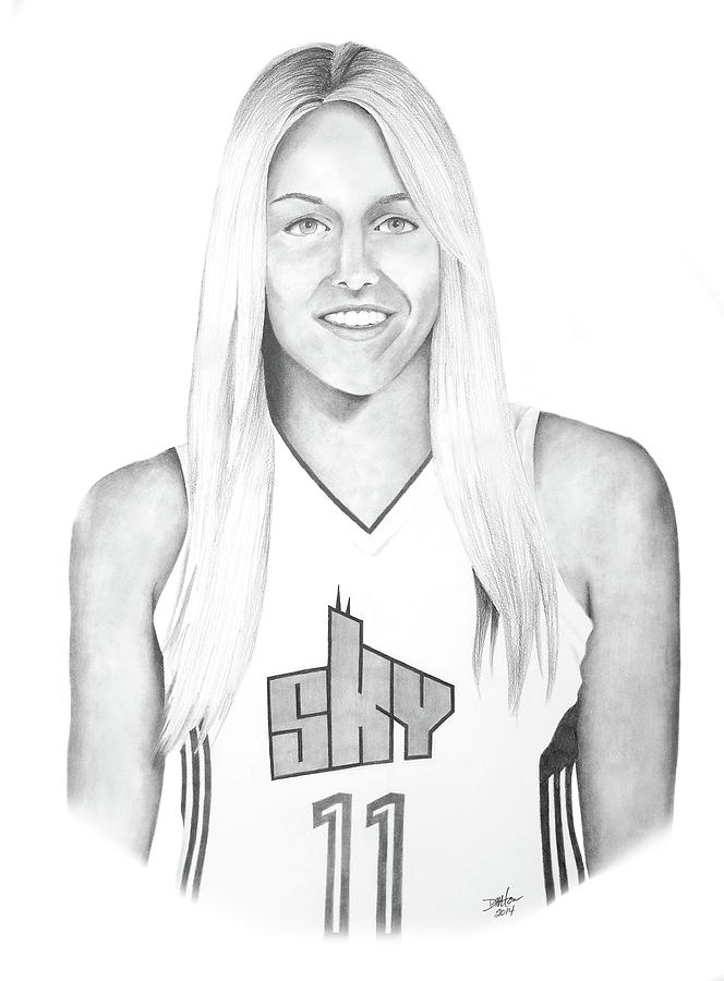 Basketball Drawing - Elena Delle Donne by Devin Millington