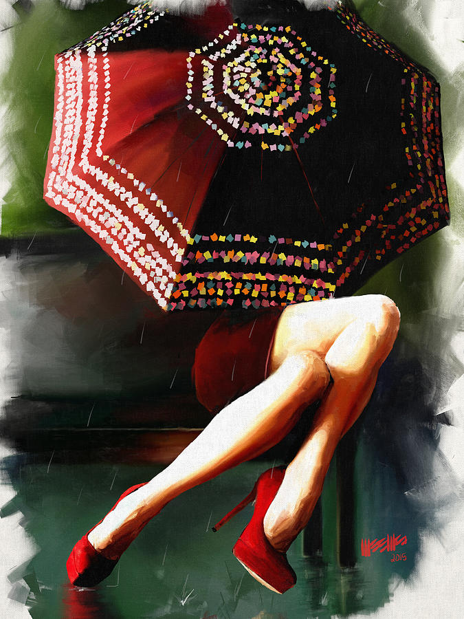 Legs Painting - Elena Umbrella by Dillan Weems Legs Painting - Elena Umbrella by Dillan Weems