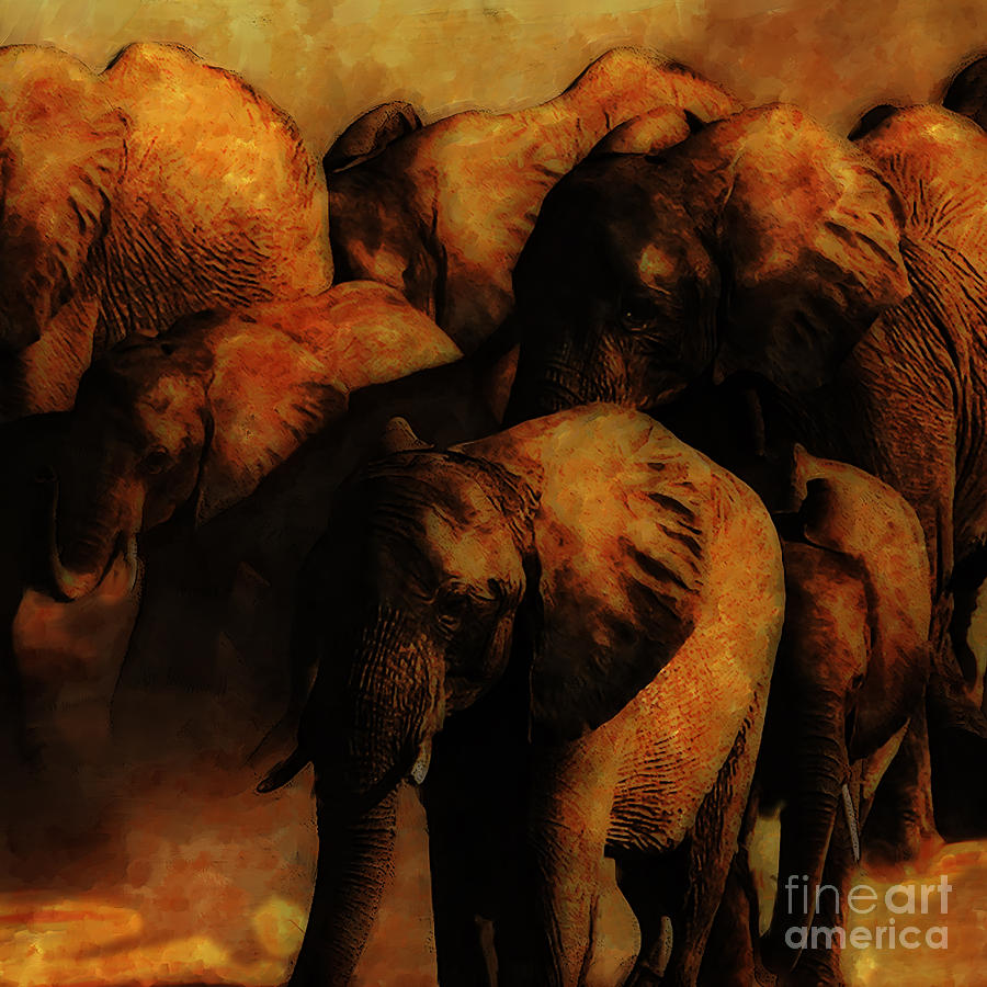 Elephant 32541 Painting by Gull G