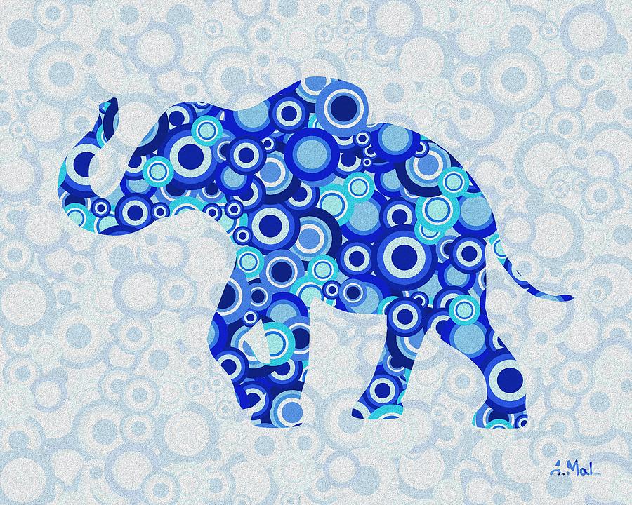 Elephant - Animal Art Digital Art by Anastasiya Malakhova