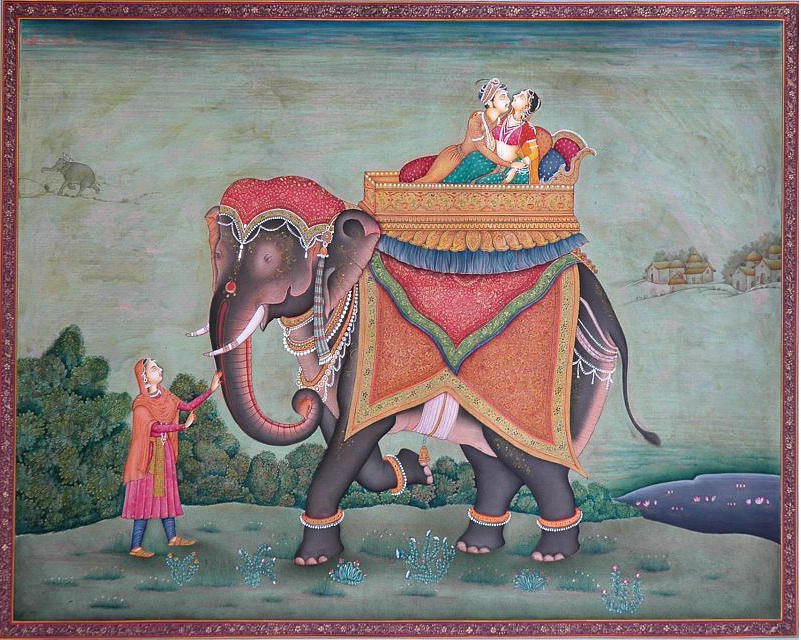 Elephant Animal Ride Royal King Queen Love Romance India Painting by R  Verma - Pixels