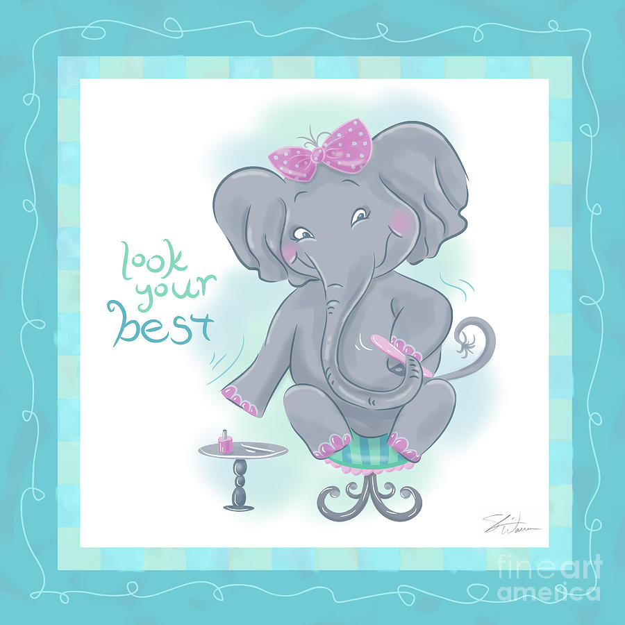 Elephant Bath Time Look your Best Mixed Media by Shari Warren