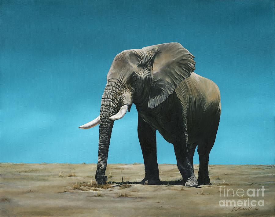 Elephant Bull Painting by Gareth Russell - Fine Art America