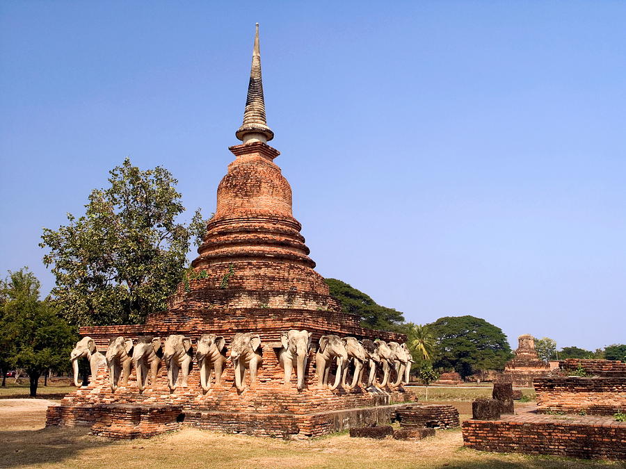 Elephant Chedi Historical Place Photograph by Sally Weigand