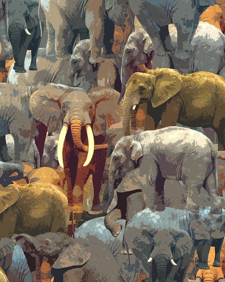 Elephant Digital Art - Elephant Effect by Sharon Lisa Clarke