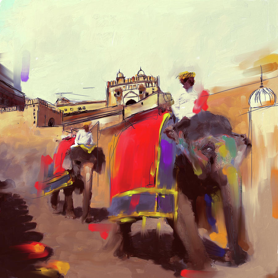 Elephant Festival 439 2 Painting by Mawra Tahreem