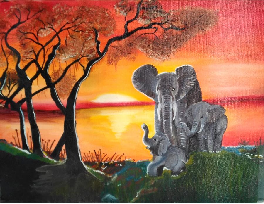 Elephant for good luck Painting by Anie