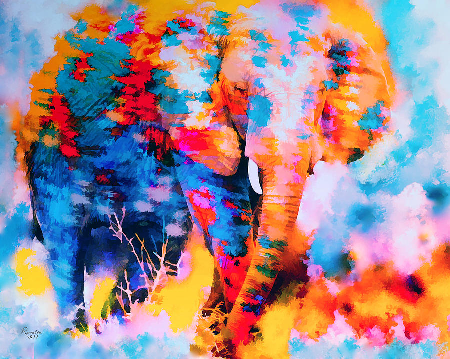 Elephant Painting - Elephant Impression by Rosalina Atanasova Elephant Painting - Elephant Impression by Rosalina Atanasova