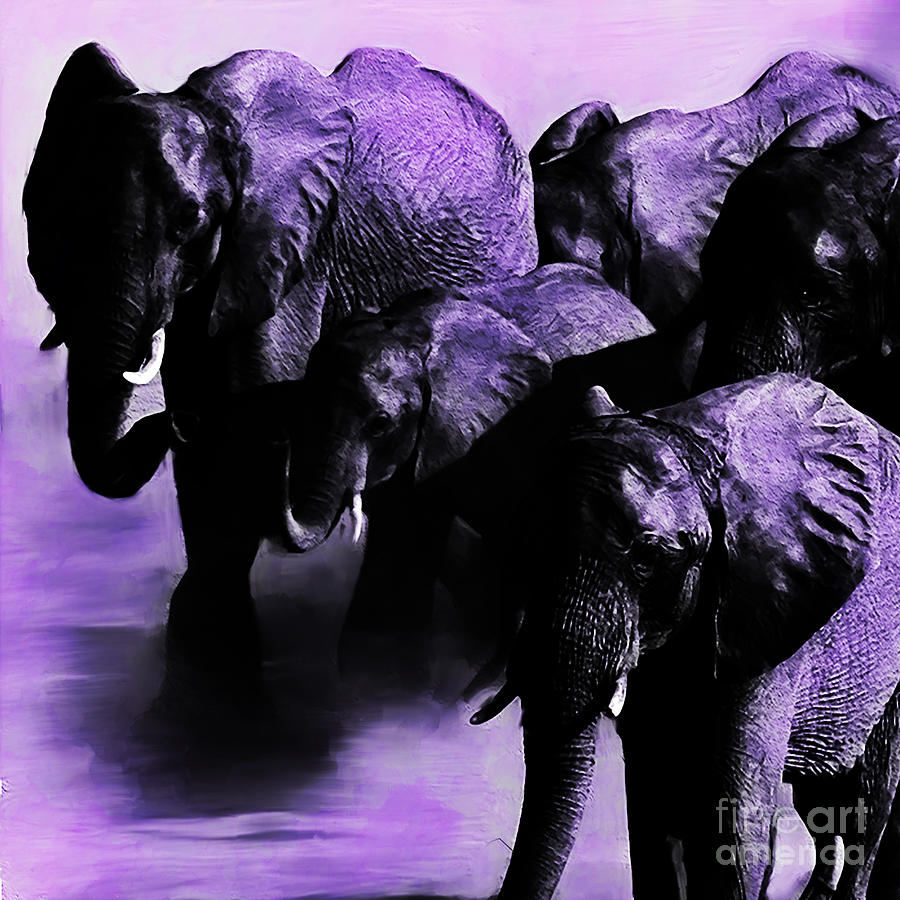 Elephant in Purple  Painting by Gull G