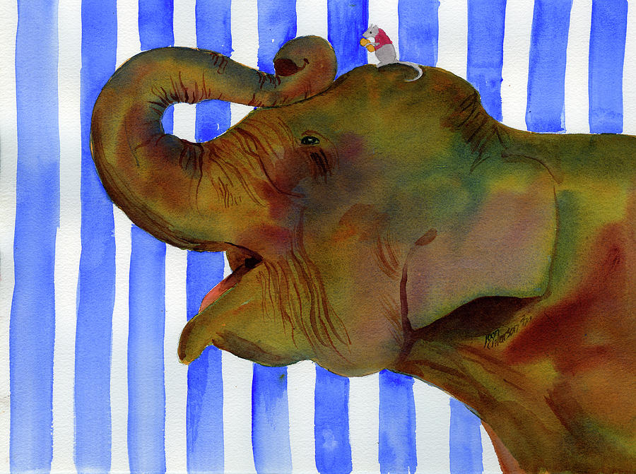 Elephant Joy Painting by Joan Chlarson