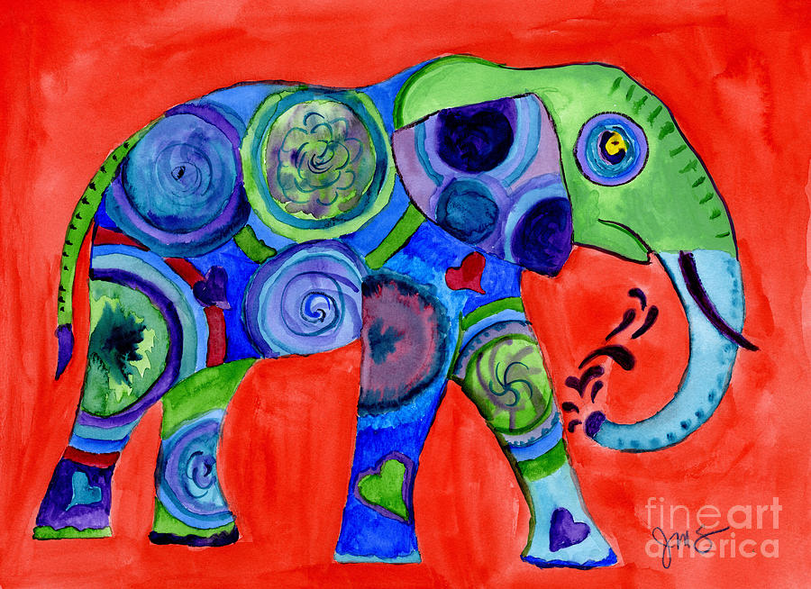 Elephant Painting by Julia Stubbe