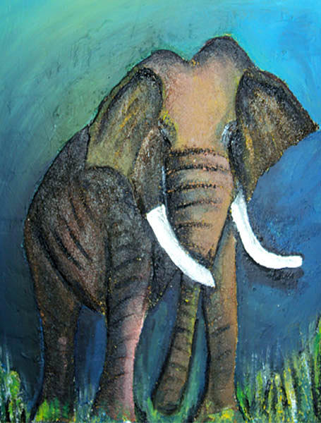 Elephant Painting by Kanthasamy Nimalathasan
