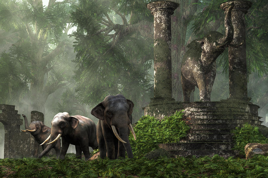 Elephant Kingdom Digital Art by Daniel Eskridge