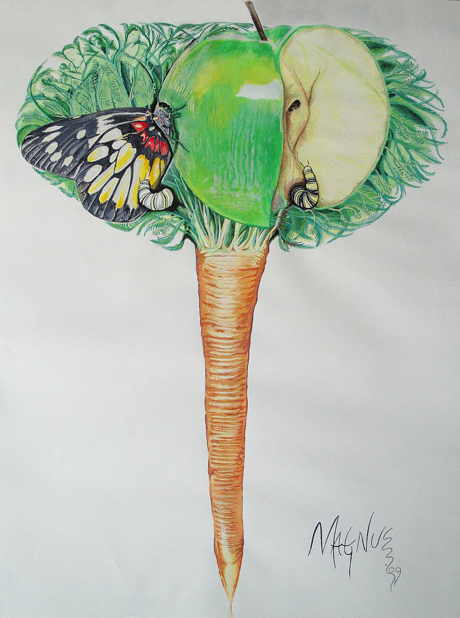 Carrot Painting - Elephant by Mag Nus