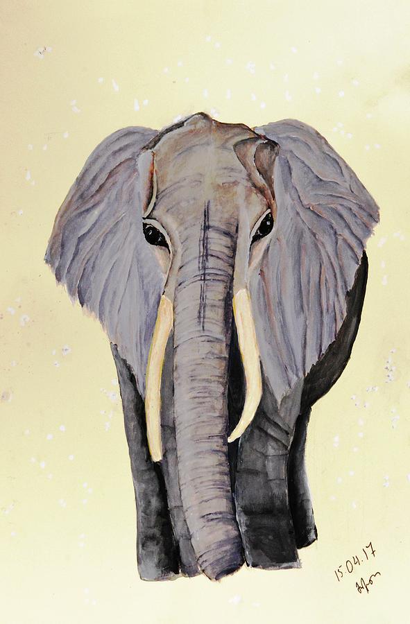 Elephant Painting by Medea Ioseliani