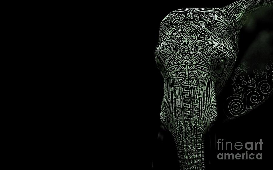 Nature Digital Art - Elephant monokrom by Andy Maryanto