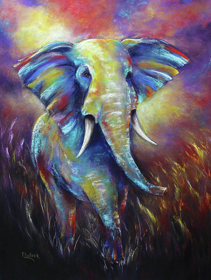 Elephant Pastel by Patricia Lintner