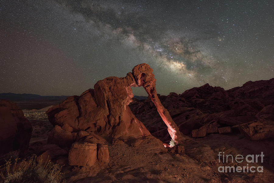 Las Vegas Photograph - Elephant Rock Milky Way Galaxy by Michael Ver Sprill