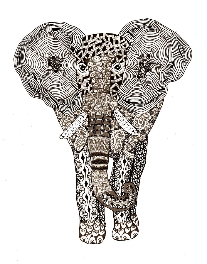 Elephant Drawing by Sharon White - Fine Art America