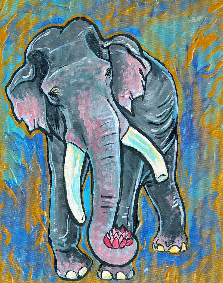 Elephant Spirit Dreams Painting by Jenn Cunningham