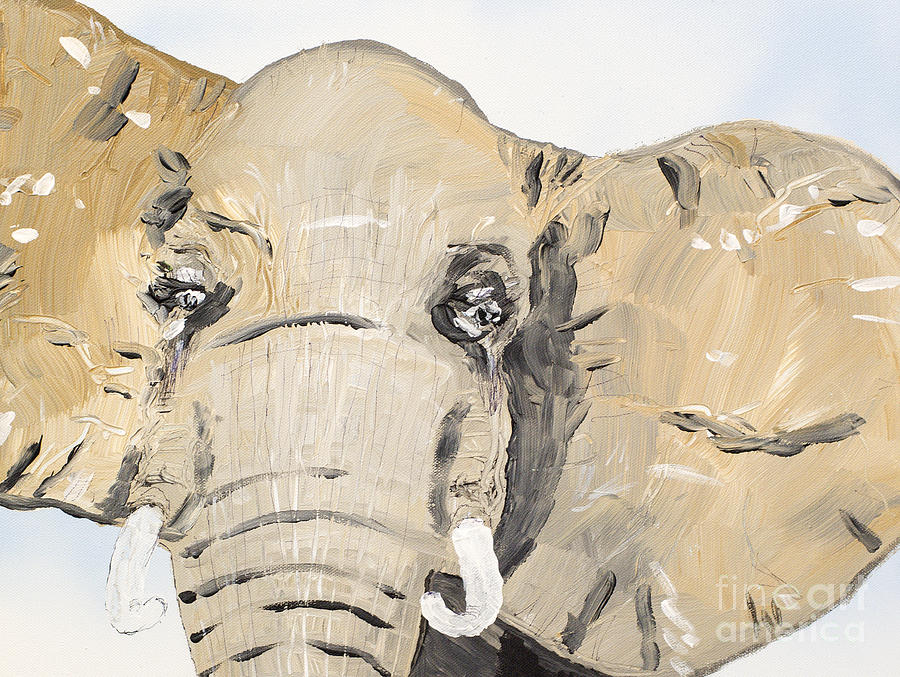 Elephant Up Close Painting by Patrick Grills