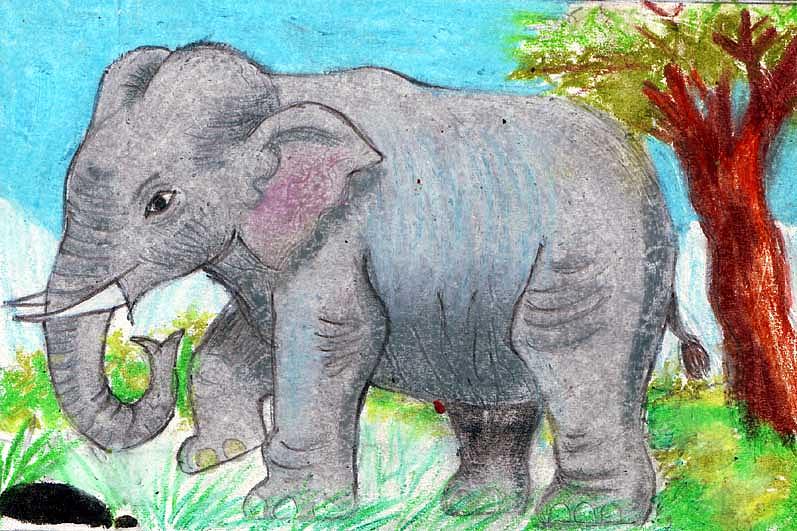 Elephant Painting by Vijayendra Acharya - Fine Art America