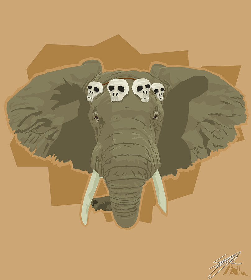 Elephant with skulls Digital Art by Lennart Mauthe Fine Art America