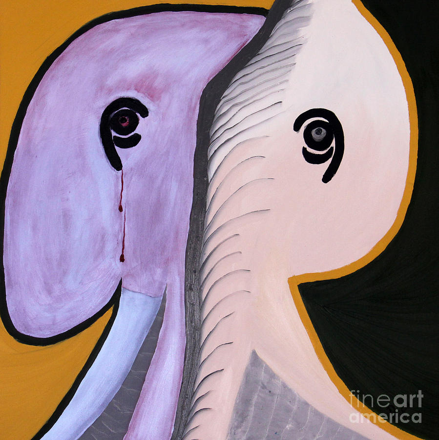 Elephants Are Gray - SOLD Painting by Paul Anderson