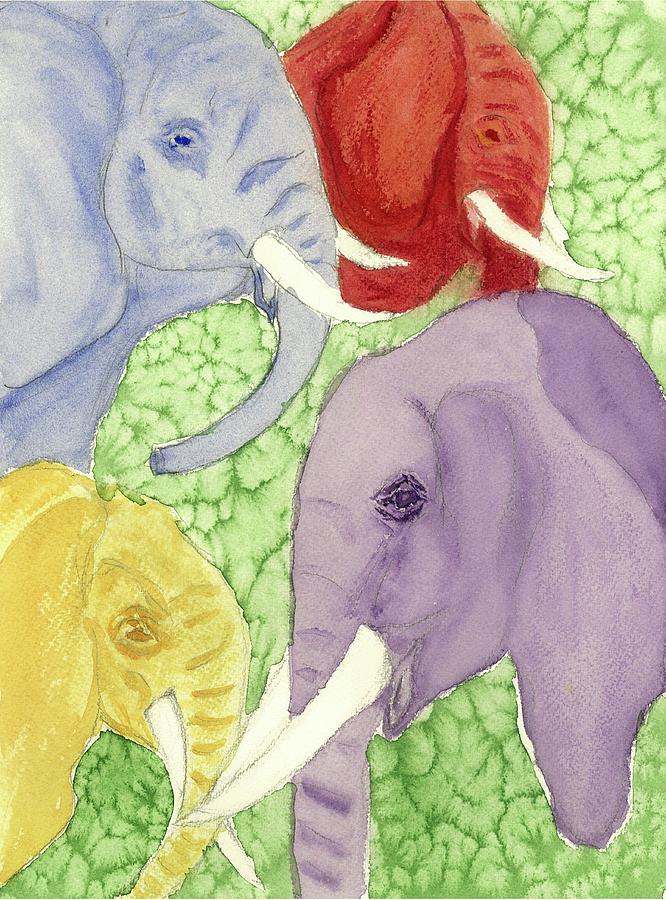 Elephants in the Room Painting by Joan Zepf