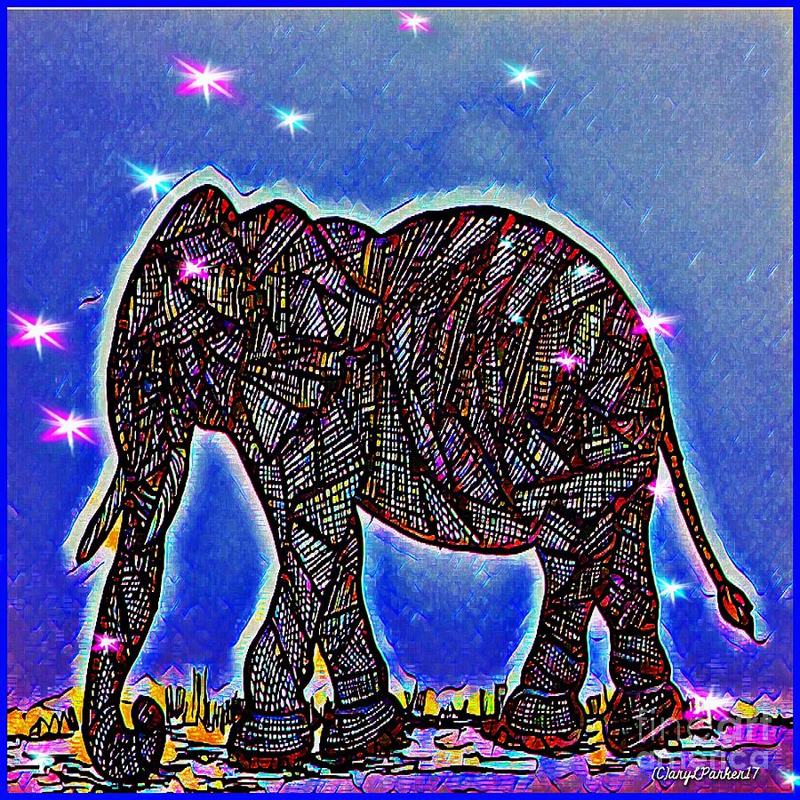 Elephants Mean Widson  Mixed Media by MaryLee Parker
