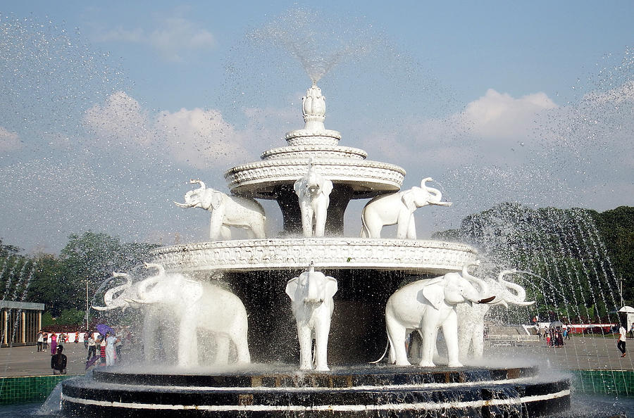 Elephants Monument Fountain, Yangon Photograph by Kurt Van Wagner