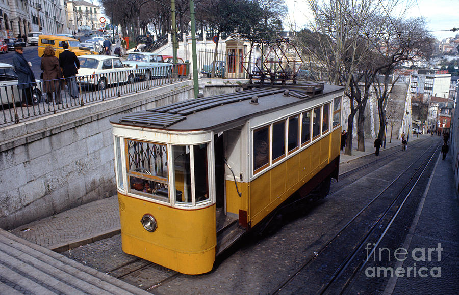 Elevador da Gloria Funicular, Lisbon, Portugal, 1950s  Photograph by Wernher Krutein