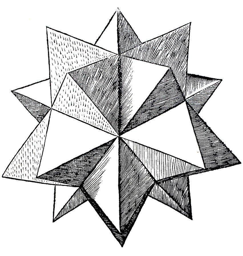 Leonardo Da Vinci Drawing - Elevated solid icosahedron  by Leonardo da Vinci
