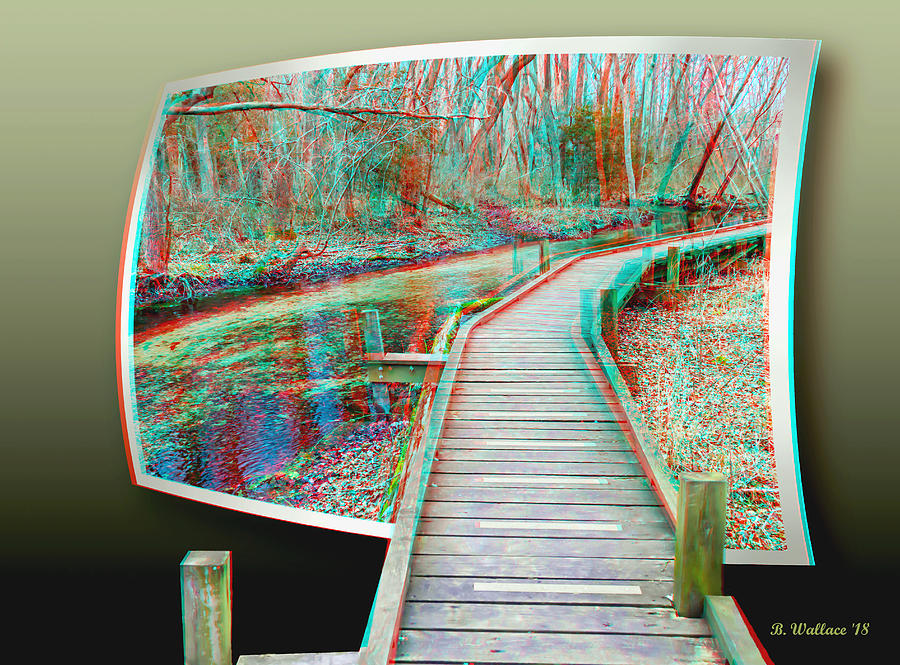Elevated Trail - OOF 3D Anaglyph Mixed Media by Brian Wallace