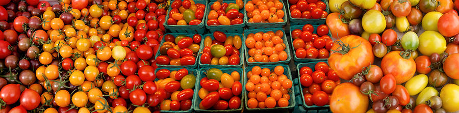 Tomato Photograph - Elevated View Of Tomatoes At Market by Panoramic Images