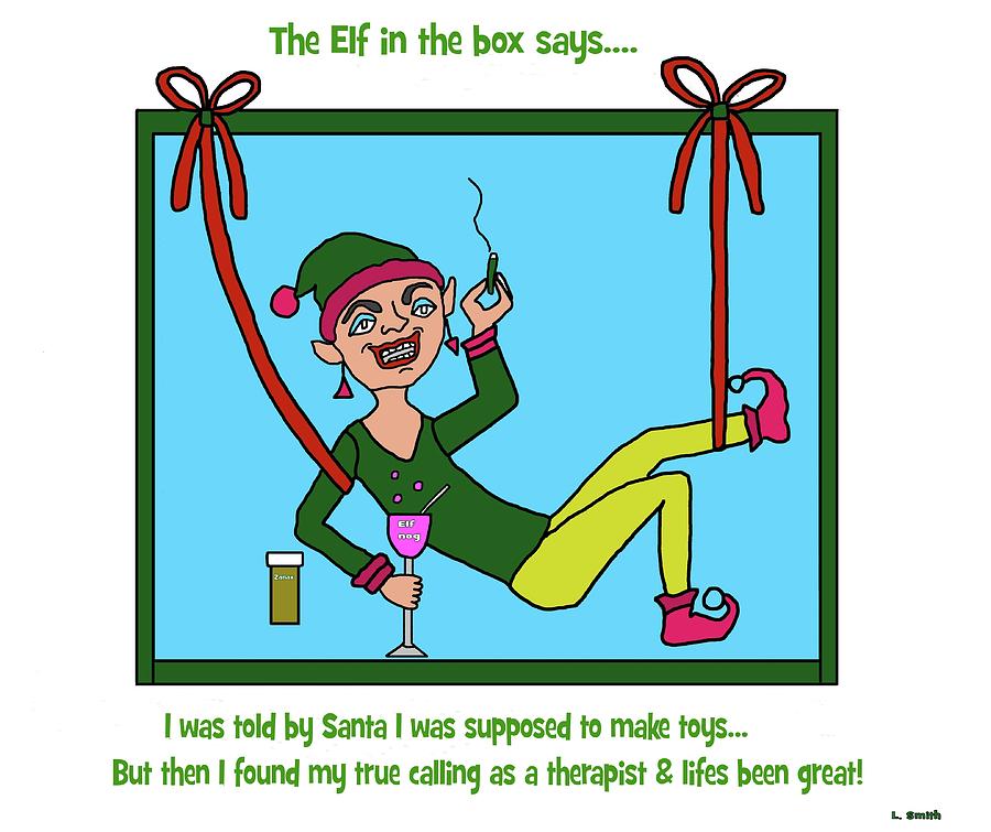 Elf in the box Digital Art by Laura Smith