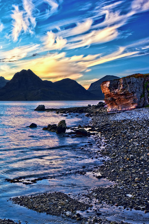 Sunset Photograph - Elgol Beach, Isle of Skye by Marcia Colelli