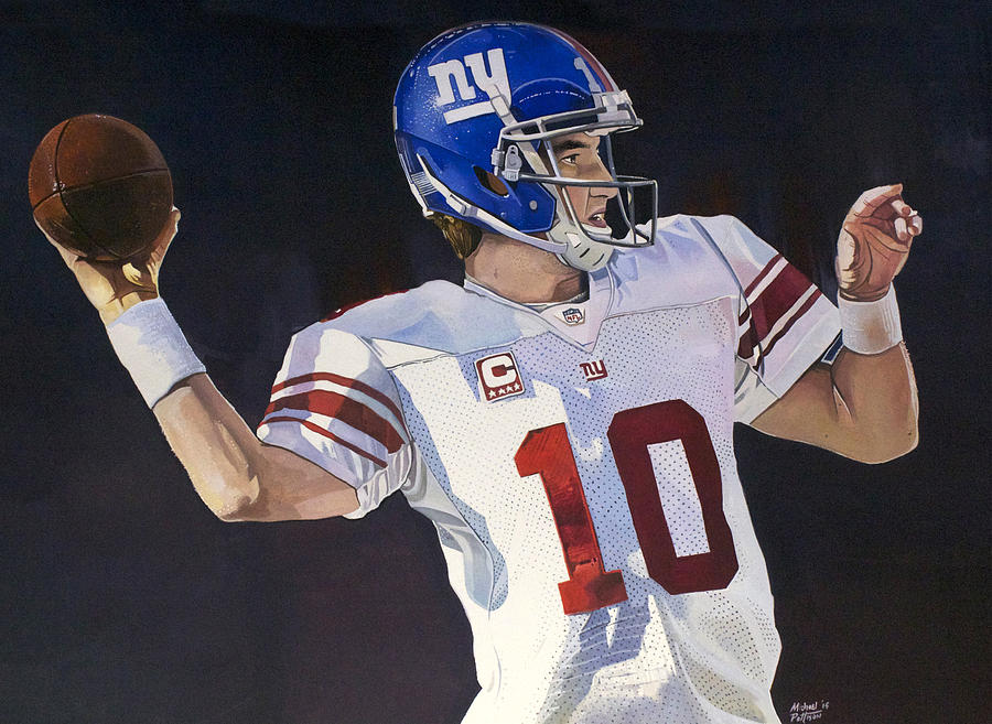 Eli Manning Painting - Eli Manning New York Giants by Michael Pattison