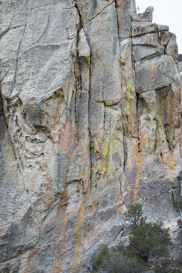 Elijah Weber Climbs A Route Called Thin Slice Photograph