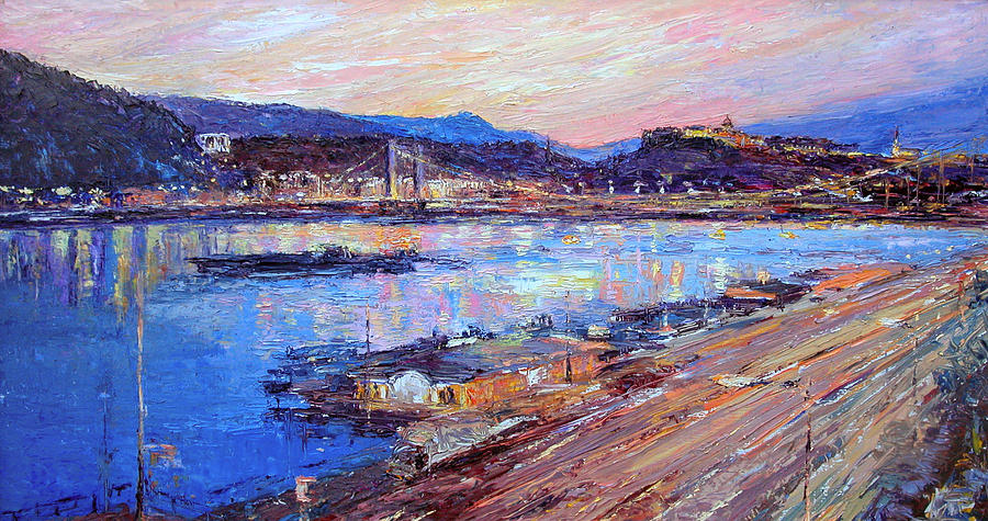 Elisabeth Bridge Budapest Painting by Judith Barath