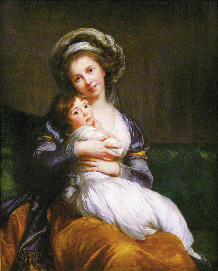 Portrait Painting - Elisabeth Vigee Le Brun with her Daughter by Elisabeth Vigee Le Brun