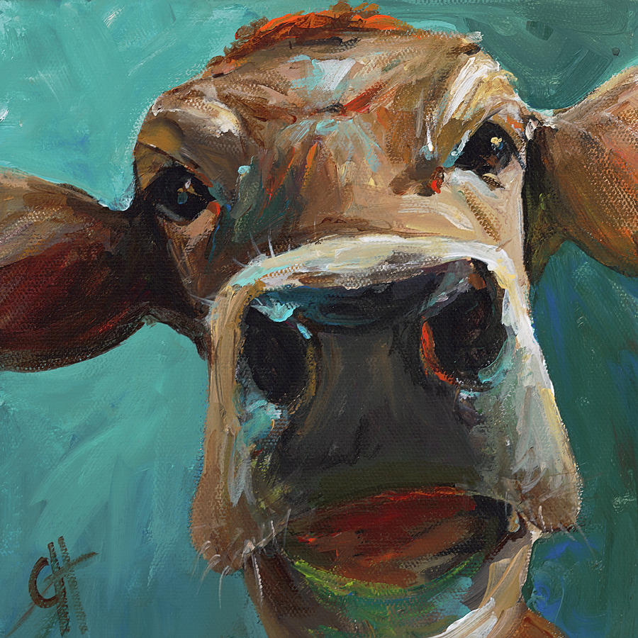 Impressionism Painting - Elise the Cow by Cari Humphry